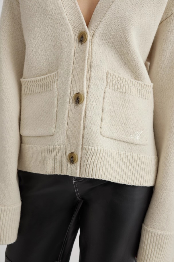 Axel Arigato Minne Avslappet Cardigan Ecru