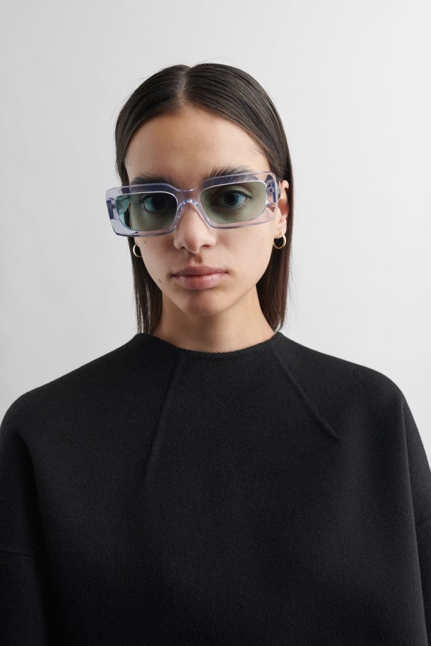 Arena Rektangulære Solbriller Gjennomsiktig Grønn Axel Arigato