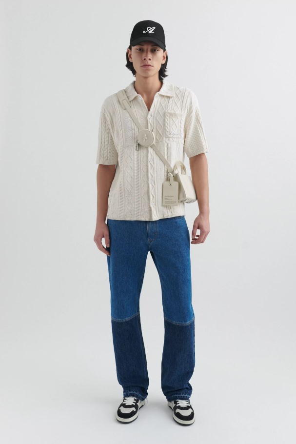 Sonic Strikket Skjorte Ecru Axel Arigato