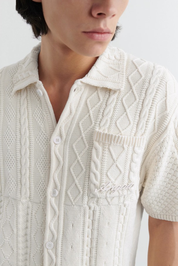 Sonic Strikket Skjorte Ecru Axel Arigato