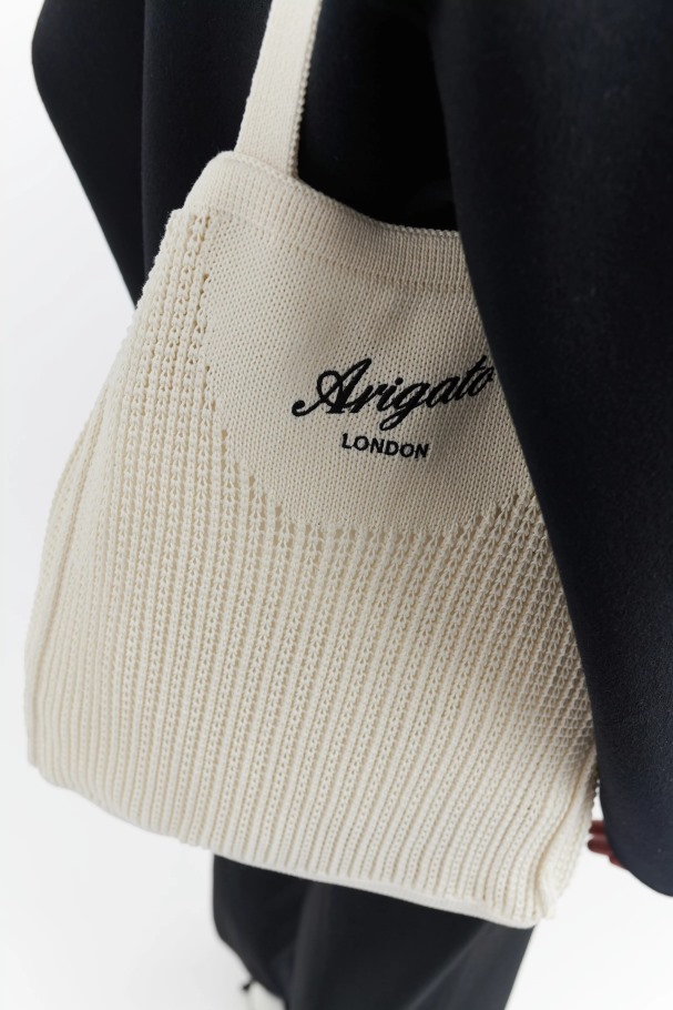 Axel Arigato Ecru Grid Strikket Shopper