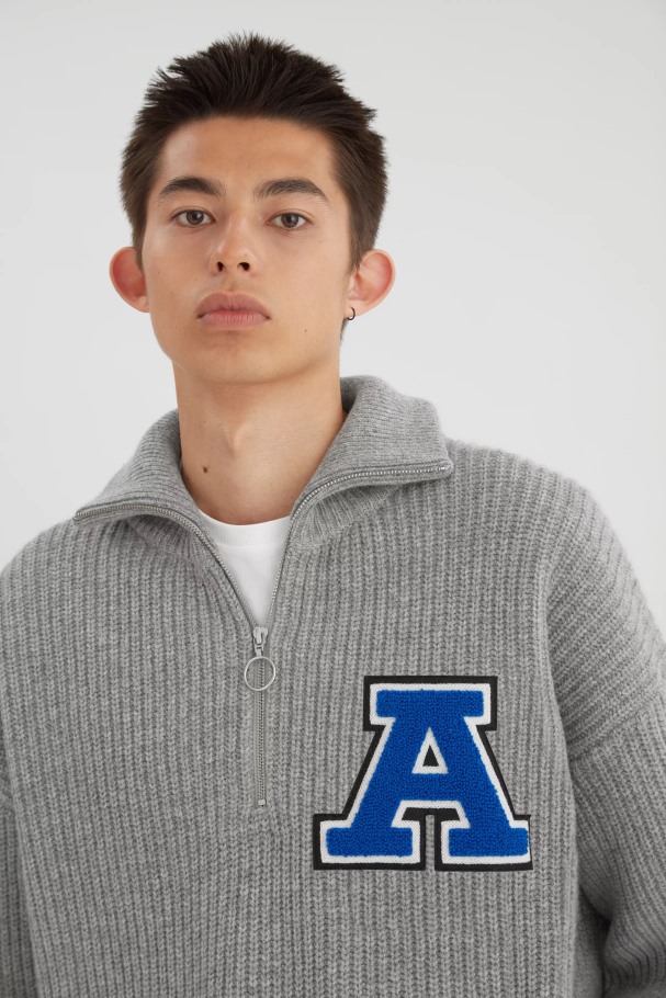 Axel Arigato Team Halvglidelåsgenser Gråmelert