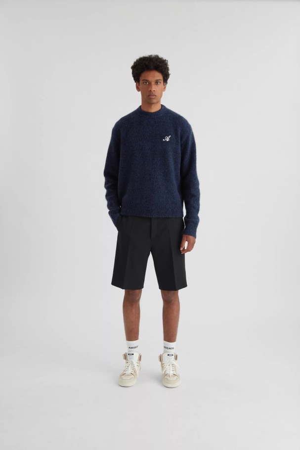 Axel Arigato Marineblå Melange Initial Genser