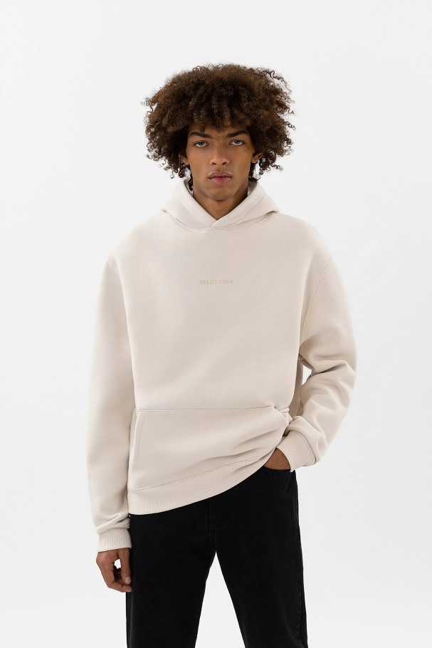 axel_arigato_blek_beige_monogram_hettegenser.jpg Axel Arigato Blek Beige Monogram Hettegenser - Bilde 1