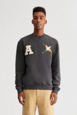 Axel Arigato Bleknet Svart Varsity Bee Bird Sweatshirt