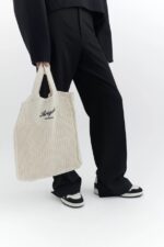 Axel Arigato Ecru Grid Strikket Shopper