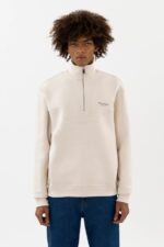 Axel Arigato Focus Sweatshirt Med Halv Glidelås Blek Beige