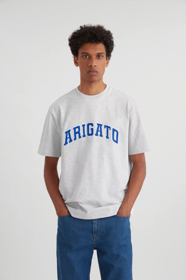 axel_arigato_gra_melange_college_logo_t_skjorte.jpg Axel Arigato Grå Melange College-logo-t-skjorte - Bilde 1