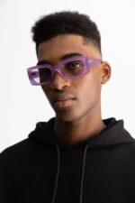 Axel Arigato Lys Lilla Transparent Arena Rektangulære Solbriller - Bilde 4