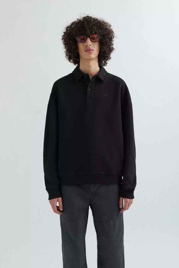 axel_arigato_signatur_polo_genser_svart.jpg Axel Arigato Signatur Polo Genser Svart - Bilde 1