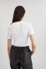 Axel Arigato Signatur Slim Rib T-skjorte Hvit - Bilde 2