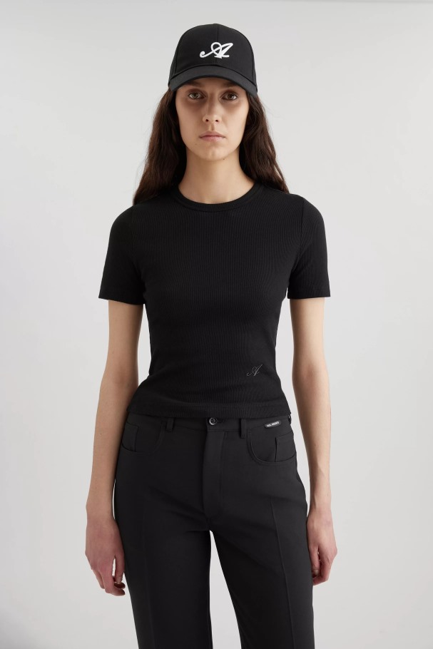 axel_arigato_svart_signatur_slim_rib_t_skjorte.jpg Axel Arigato Svart Signatur Slim Rib T-skjorte - Bilde 1