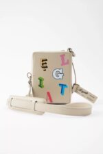 Kubisk Monogram Skinnveske Axel Arigato Blek Beige