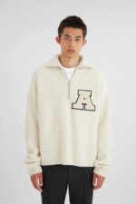 Team Halfzip Genser Axel Arigato Ecru