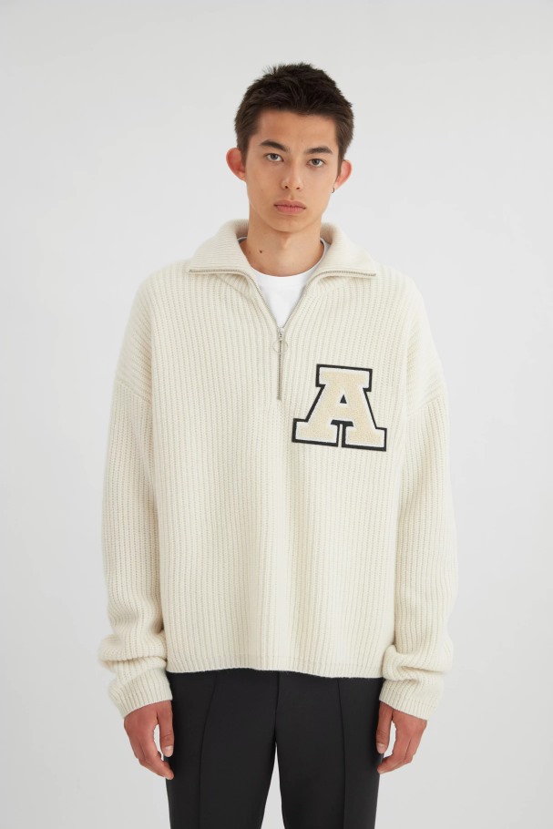 team_halfzip_genser_axel_arigato_ecru.jpg Team Halfzip Genser Axel Arigato Ecru - Bilde 1