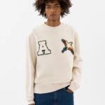 Varsity Bee Bird Sweatshirt Blek Beige Axel Arigato