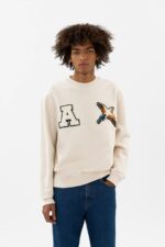 Varsity Bee Bird Sweatshirt Blek Beige Axel Arigato
